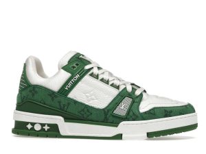 Louis Vuitton Trainer Green Monogram Denim White.jpg