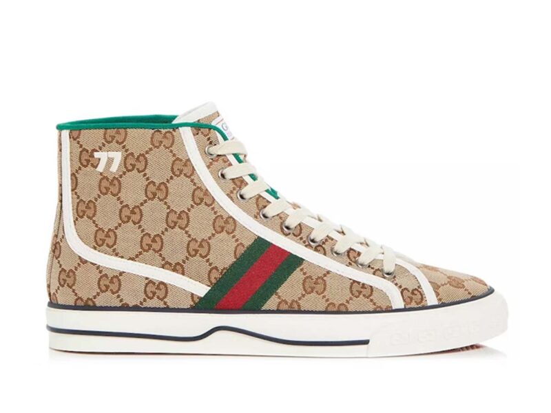 Gucci Tennis 1977 Canvas High Top Beige GG Print