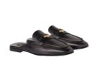Bleached leather loafers black 1