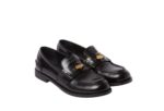 Brushed leather penny loafers Black 1