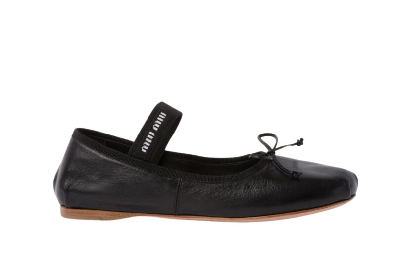 Leather ballerinas black