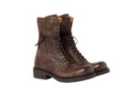 Leather laced booties Cocoa Brown 1