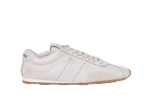 Plume bleached nappa leather sneakers White