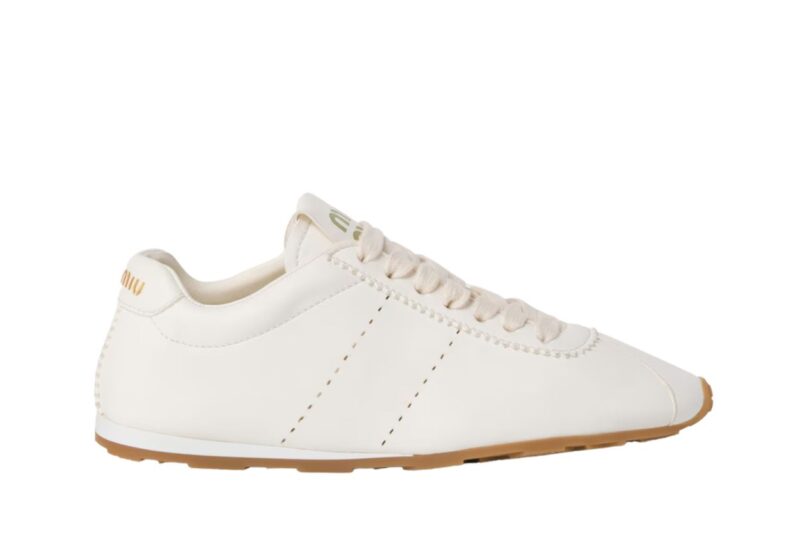 Plume nappa leather sneakers Ivory