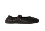 Ruches nappa leather ballerinas black