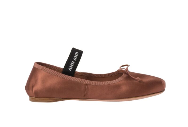 Satin ballerinas Cocoa Brown