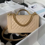 a94805 boy chanel flap bag with handle grained shiny calfskin gold tone metal beige 002 luxibags.ru .jpg