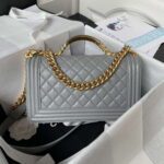 a94805 boy chanel flap bag with handle grained shiny calfskin gold tone metal gray 002 luxibags.ru .jpg