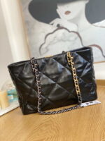 chanel 19 shopping bag shiny lambskin as3660 gold tone silver tone ruthenium finish metal black 002 luxibags.ru .jpg