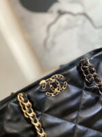 chanel 19 shopping bag shiny lambskin as3660 gold tone silver tone ruthenium finish metal black 003 luxibags.ru .jpg