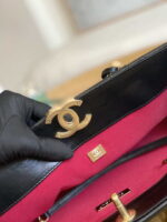 chanel 19 shopping bag shiny lambskin as3660 gold tone silver tone ruthenium finish metal black 007 luxibags.ru .jpg