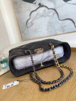 chanel 19 shopping bag shiny lambskin as3660 gold tone silver tone ruthenium finish metal dark brown 005 luxibags.ru .jpg