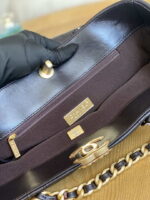 chanel 19 shopping bag shiny lambskin as3660 gold tone silver tone ruthenium finish metal dark brown 007 luxibags.ru .jpg