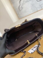 chanel 19 shopping bag shiny lambskin as3660 gold tone silver tone ruthenium finish metal dark brown 009 luxibags.ru .jpg