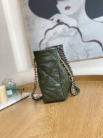 chanel 19 shopping bag shiny lambskin as3660 gold tone silver tone ruthenium finish metal dark green 004 luxibags.ru .jpg