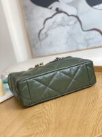 chanel 19 shopping bag shiny lambskin as3660 gold tone silver tone ruthenium finish metal dark green 006 luxibags.ru .jpg