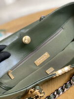 chanel 19 shopping bag shiny lambskin as3660 gold tone silver tone ruthenium finish metal dark green 007 luxibags.ru .jpg