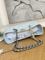chanel 19 shopping bag shiny lambskin as3660 gold tone silver tone ruthenium finish metal light blue 005 luxibags.ru .jpg