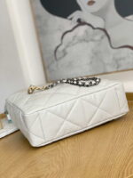 chanel 19 shopping bag shiny lambskin as3660 gold tone silver tone ruthenium finish metal ligth gray 006 luxibags.ru .jpg