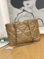 chanel 19 shopping bag shiny lambskin as3660 gold tone silver tone ruthenium finish metal tan 002 luxibags.ru .jpg