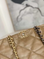 chanel 19 shopping bag shiny lambskin as3660 gold tone silver tone ruthenium finish metal tan 003 luxibags.ru .jpg