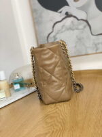 chanel 19 shopping bag shiny lambskin as3660 gold tone silver tone ruthenium finish metal tan 004 luxibags.ru .jpg