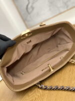 chanel 19 shopping bag shiny lambskin as3660 gold tone silver tone ruthenium finish metal tan 009 luxibags.ru .jpg