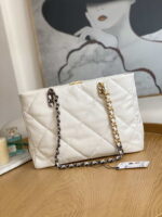 chanel 19 shopping bag shiny lambskin as3660 gold tone silver tone ruthenium finish metal white 001 21 luxibags.ru .jpg