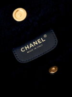 chanel 22 as3260 small handbag black calfskin wiht black wool gold 007 luxibags.ru .jpg