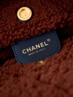 chanel 22 as3260 small handbag black calfskin wiht brown wool gold 007 luxibags.ru .jpg