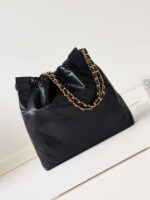 chanel 22 as3260 small handbag shiny calfskin black gold with black logo 005 luxibags.ru .jpg