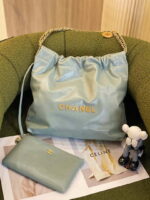 chanel 22 as3260 small handbag shiny calfskin light green 001 luxibags.ru .jpg