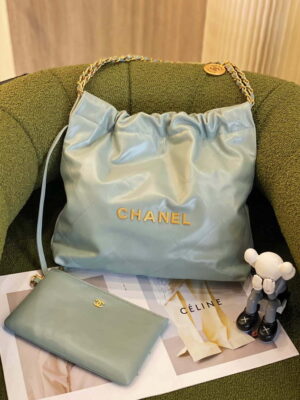 chanel 22 as3260 small handbag shiny calfskin light green 001 luxibags.ru .jpg