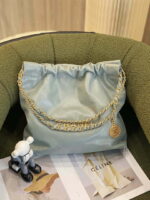 chanel 22 as3260 small handbag shiny calfskin light green 002 luxibags.ru .jpg