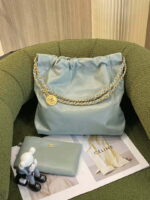 chanel 22 as3260 small handbag shiny calfskin light green 003 luxibags.ru .jpg