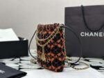 chanel 22 as3980 mini handbag calfskin knotted lace and gold tone metal orange black 002 luxibags.ru .jpg