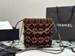 chanel 22 as3980 mini handbag calfskin knotted lace and gold tone metal orange black 004 luxibags.ru .jpg