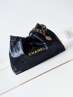 chanel 22 as4486 small handbag shiny calfskin black with gold 010 luxibags.ru .jpg