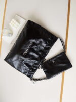 chanel 22 as4486 small handbag shiny calfskin black with silver 007 luxibags.ru .jpg