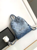 chanel 22 backpack as3859 denim blue canvas with sliver logo 001 luxibags.ru .jpg