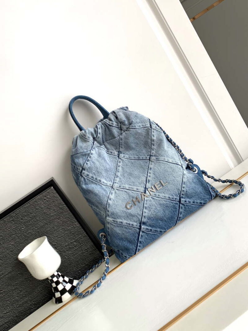chanel 22 backpack as3859 denim blue canvas with sliver logo 001 luxibags.ru .jpg