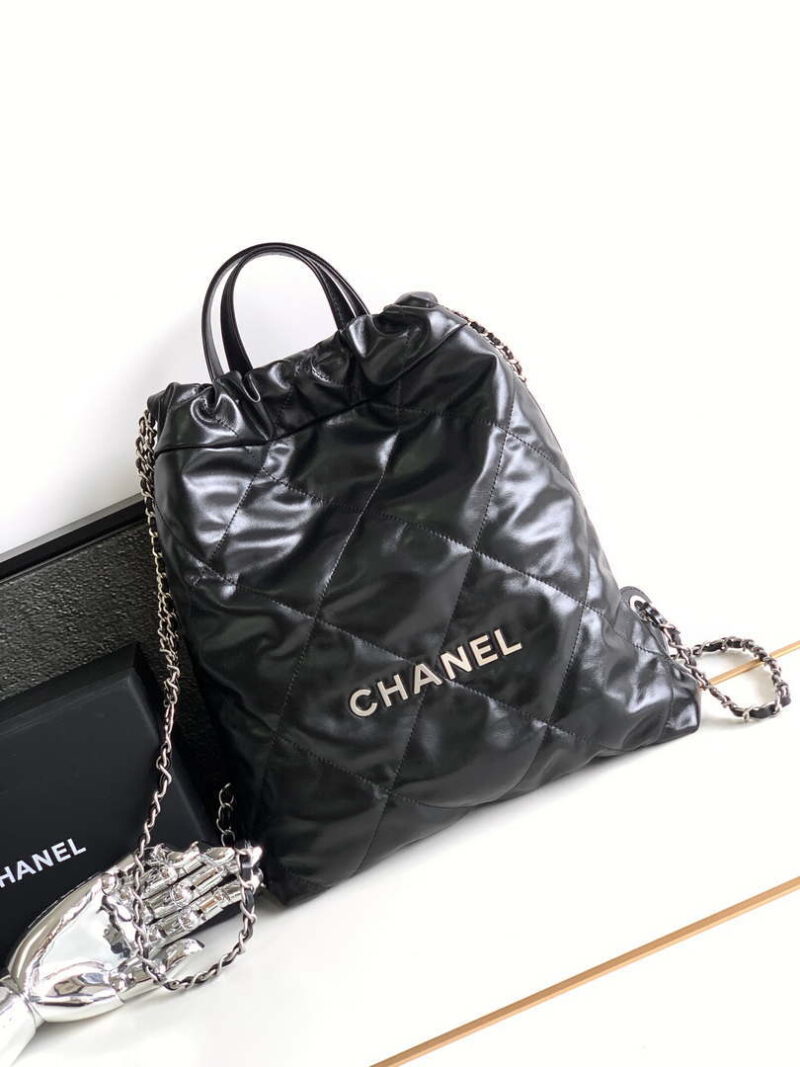 chanel 22 backpack as3859 shiny black calfskin 001 luxibags.ru .jpg