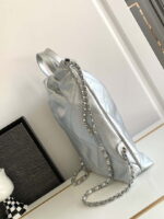 chanel 22 backpack as3859 shiny silver calfskin with sliver logo 002 luxibags.ru .jpg