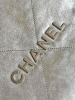 chanel 22 backpack as3859 shiny silver calfskin with sliver logo 005 luxibags.ru .jpg
