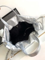 chanel 22 backpack as3859 shiny silver calfskin with sliver logo 007 luxibags.ru .jpg