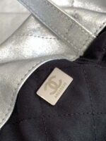 chanel 22 backpack as3859 shiny silver calfskin with sliver logo 008 luxibags.ru .jpg