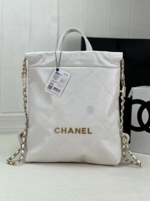 chanel 22 backpack as3859 shiny white calfskin with gold 001 luxibags.ru .jpg