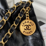 chanel 22 handbag as3261 shiny calfskin gold tone metal black logo gold 03 luxibags.ru .jpg