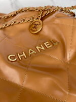 chanel 22 handbag as3261 shiny calfskin gold tone metal camel 06 luxibags.ru .jpg