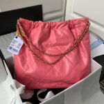 chanel 22 handbag as3261 shiny calfskin gold tone metal coral pink 02 luxibags.ru .jpg